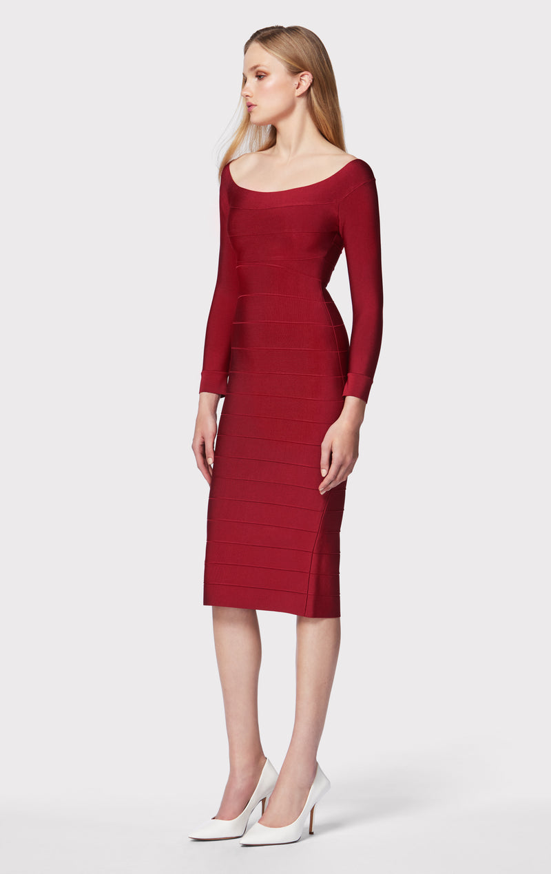 scoop neck midi dress Scoopneck Sleeveless in 100% Linen feminine frame ICON SCOOP NECK MIDI DRESS