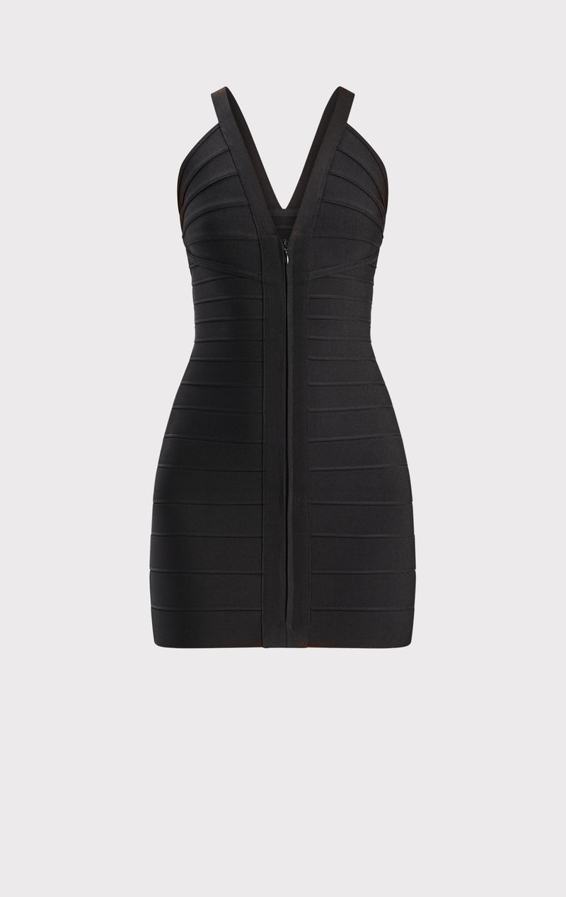 herve leger black mini dress Herve Leger Square Neckline Mini Dress w/ Tags - Black Dresses, Clothing - HEV103716