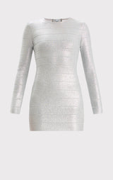 DISCO KNIT CREW NECK MINI DRESS