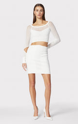 MIXED POINTELLE MINI SKIRT