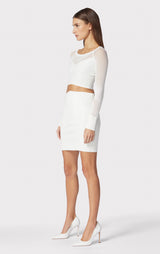 MIXED POINTELLE MINI SKIRT