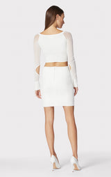 MIXED POINTELLE MINI SKIRT