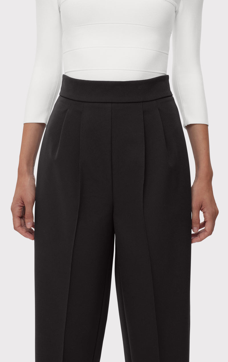 HIGH WAIST PLEATED TAPERED PANTS