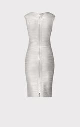 SCOOP NECK BANDAGE FOIL DRESS