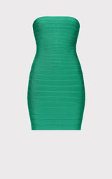 STRAPLESS BANDED PENCIL DRESS