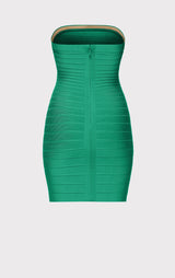 STRAPLESS BANDED PENCIL DRESS