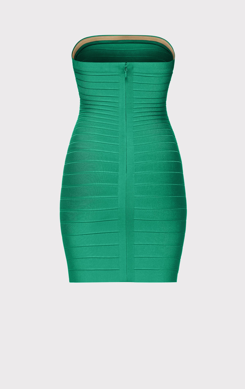 STRAPLESS BANDED PENCIL DRESS