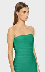 STRAPLESS BANDED PENCIL DRESS