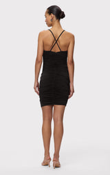 Ruched Jersey Mini Dress Black / XS Ruched Jersey Mini Dress Black / XS