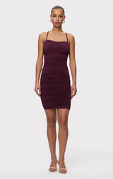 RUCHED JERSEY MINI DRESS