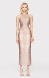 FOIL HALTER BANDAGE GOWN