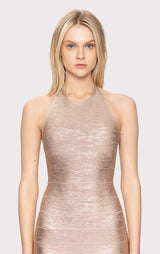 FOIL HALTER BANDAGE GOWN