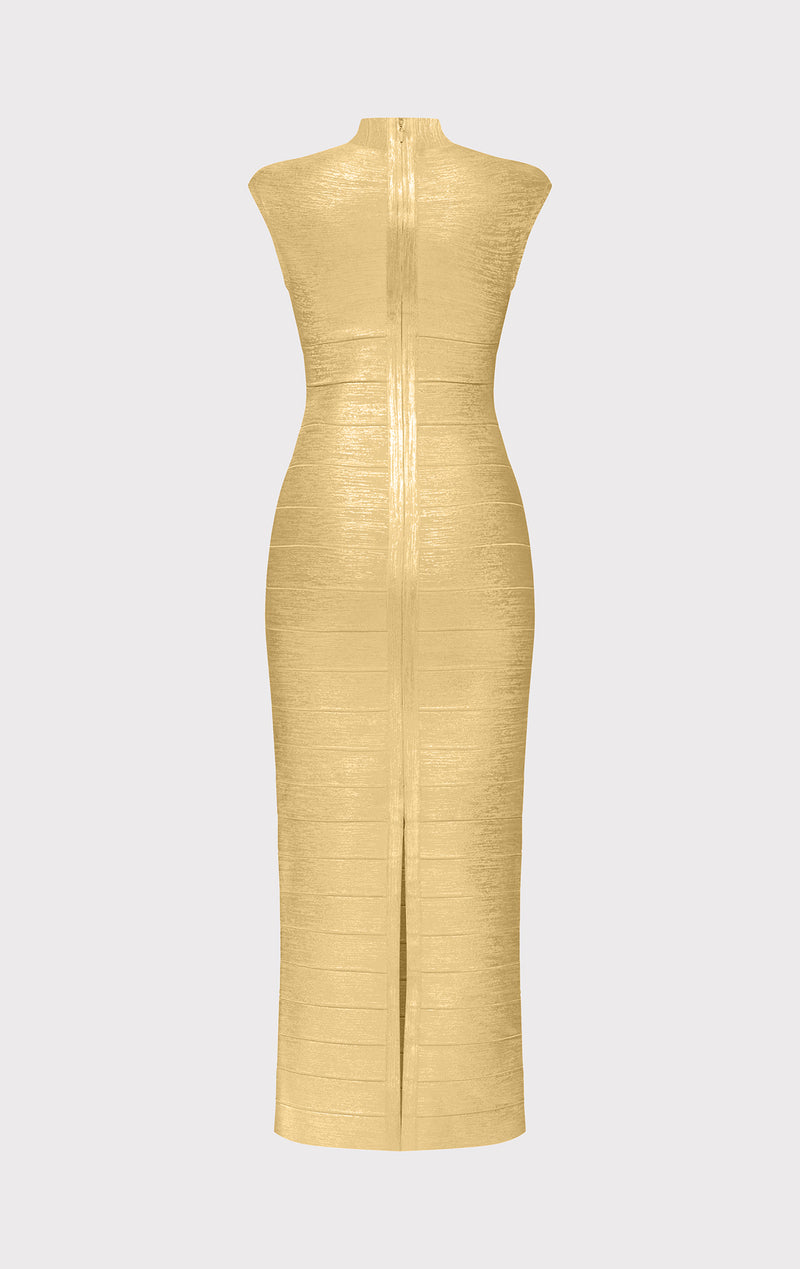 FOIL CAP SLEEVE CUT-OUT GOWN HERV LGER FOIL CAP SLEEVE CUT-OUT GOWN HERV LGER