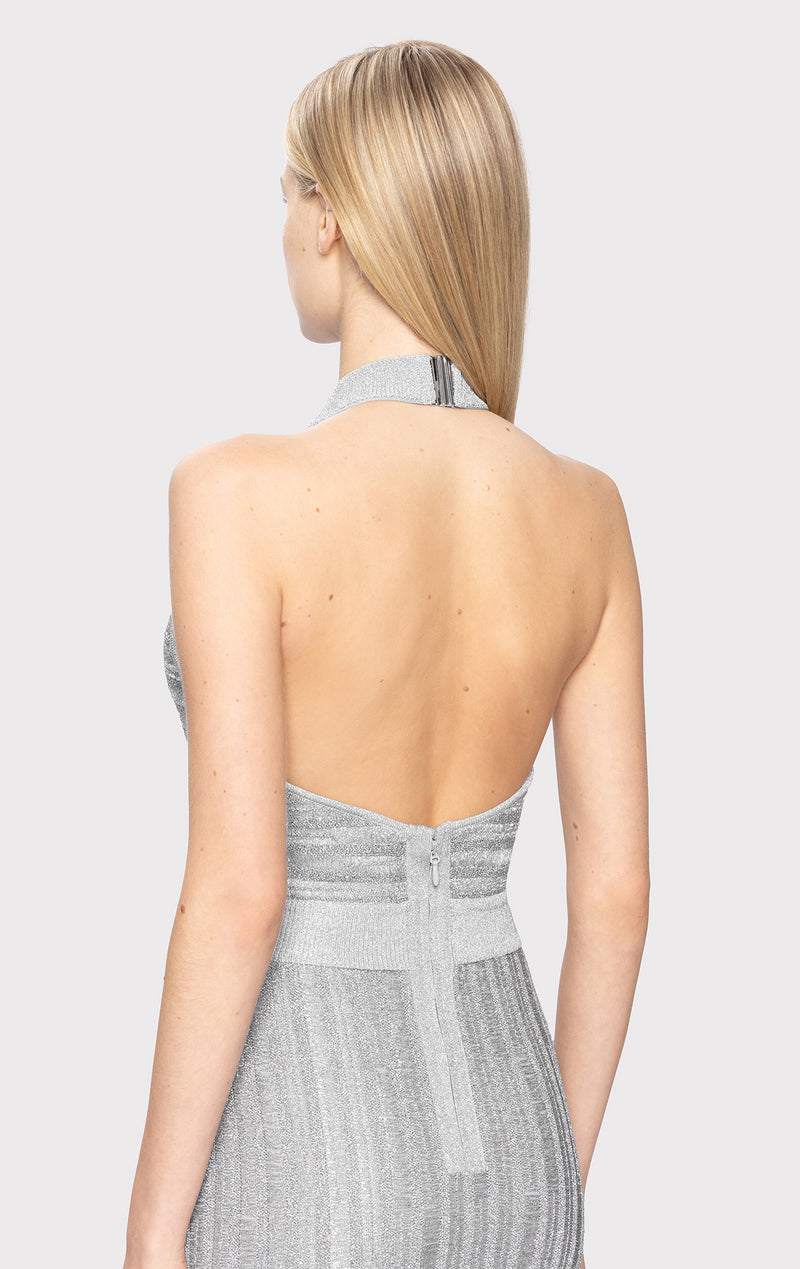 LUREX EYELASH MOCK NECK GOWN HERV LGER LUREX EYELASH MOCK NECK GOWN HERV LGER
