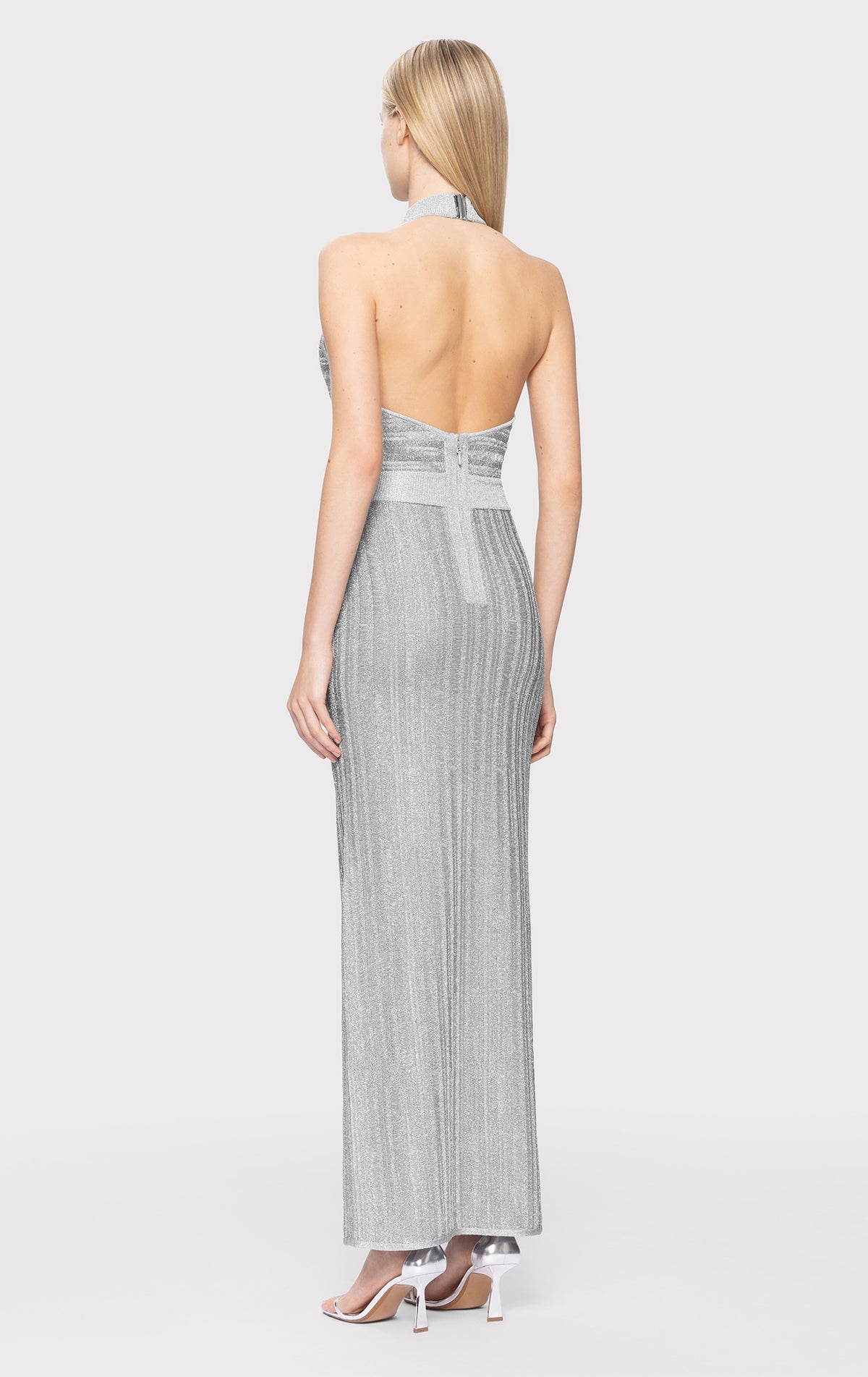 パーフェクトペテンシー　銀トレジャー LUREX EYELASH MOCK NECK GOWN – HERVÉ LÉGER