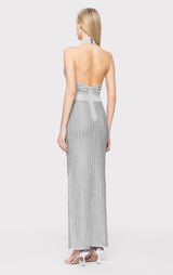 LUREX EYELASH MOCK NECK GOWN