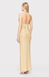 LUREX EYELASH MOCK NECK GOWN