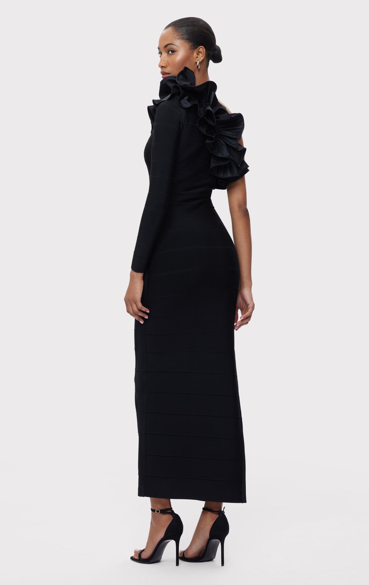 ASYMMETRICAL RUFFLE GOWN – HERVÉ LÉGER