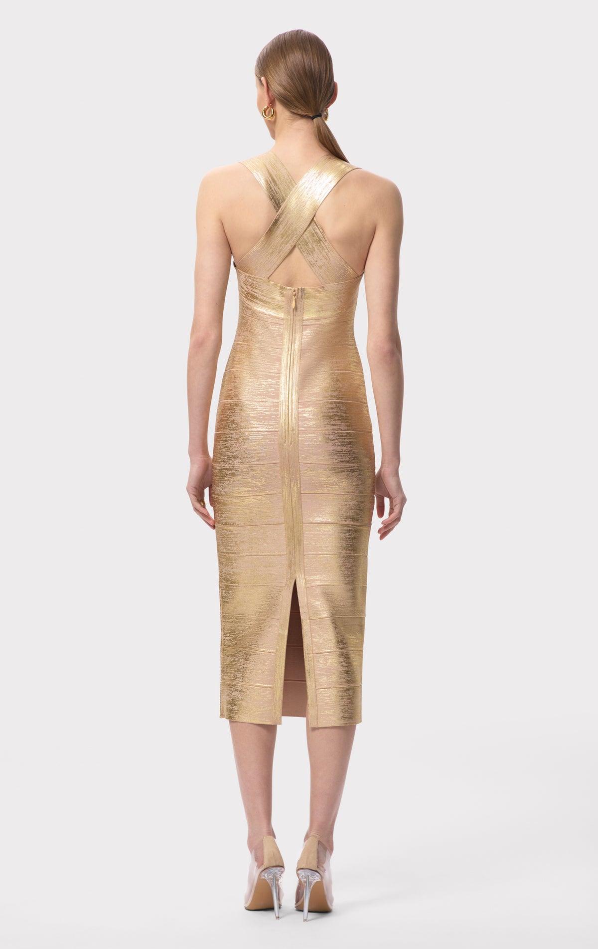THE METALLIC SANDRA DRESS – HERVÉ LÉGER