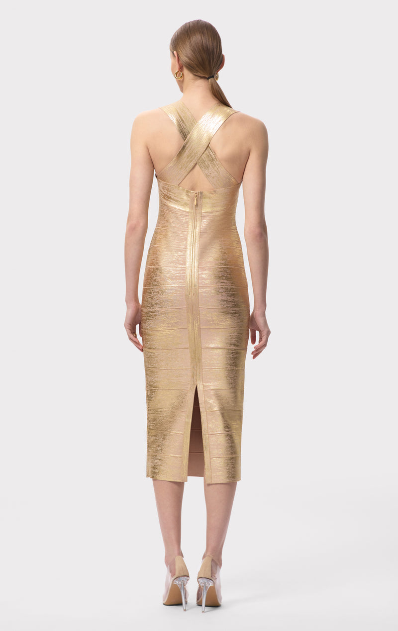 THE METALLIC SANDRA DRESS