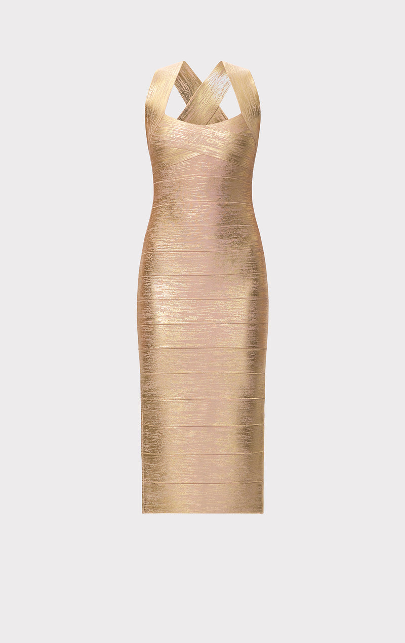THE METALLIC SANDRA DRESS