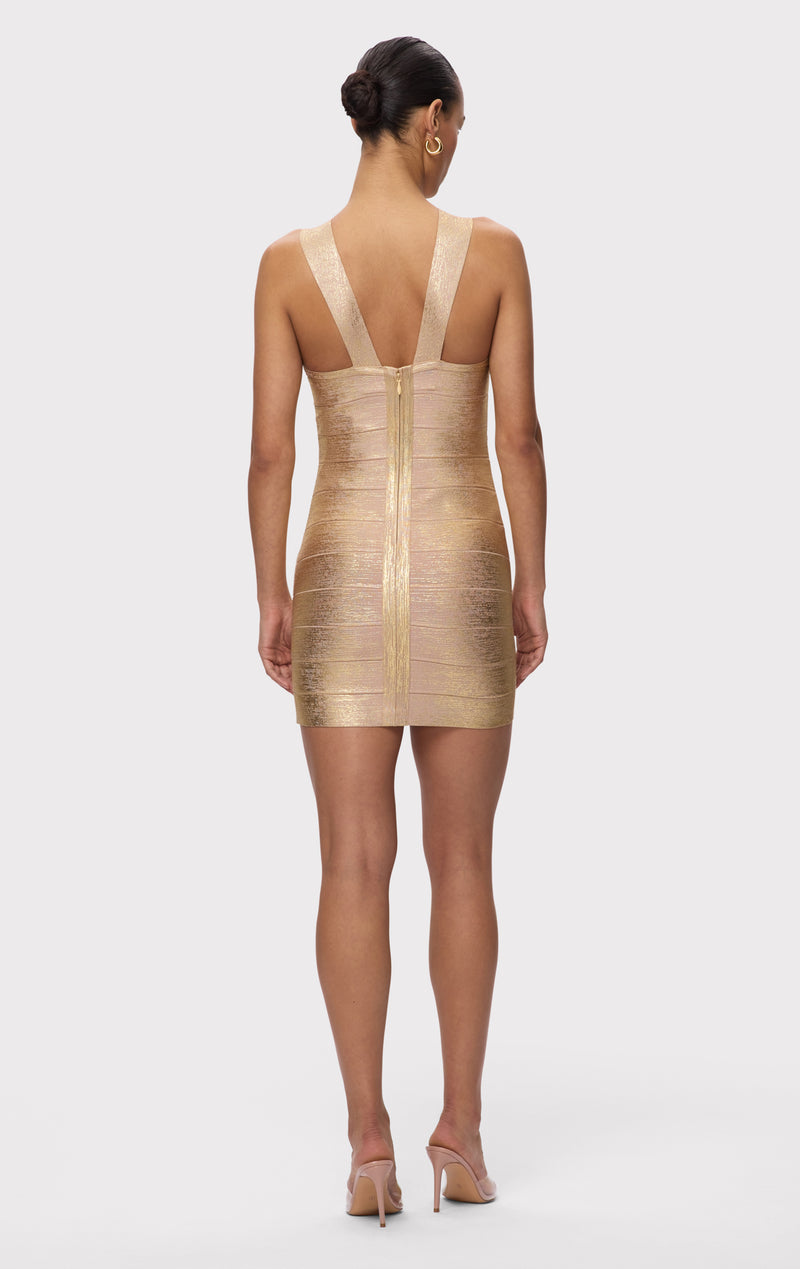 THE METALLIC LOUISA DRESS – HERVÉ LÉGER