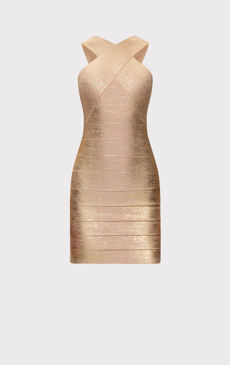 THE METALLIC LOUISA DRESS – HERVÉ LÉGER