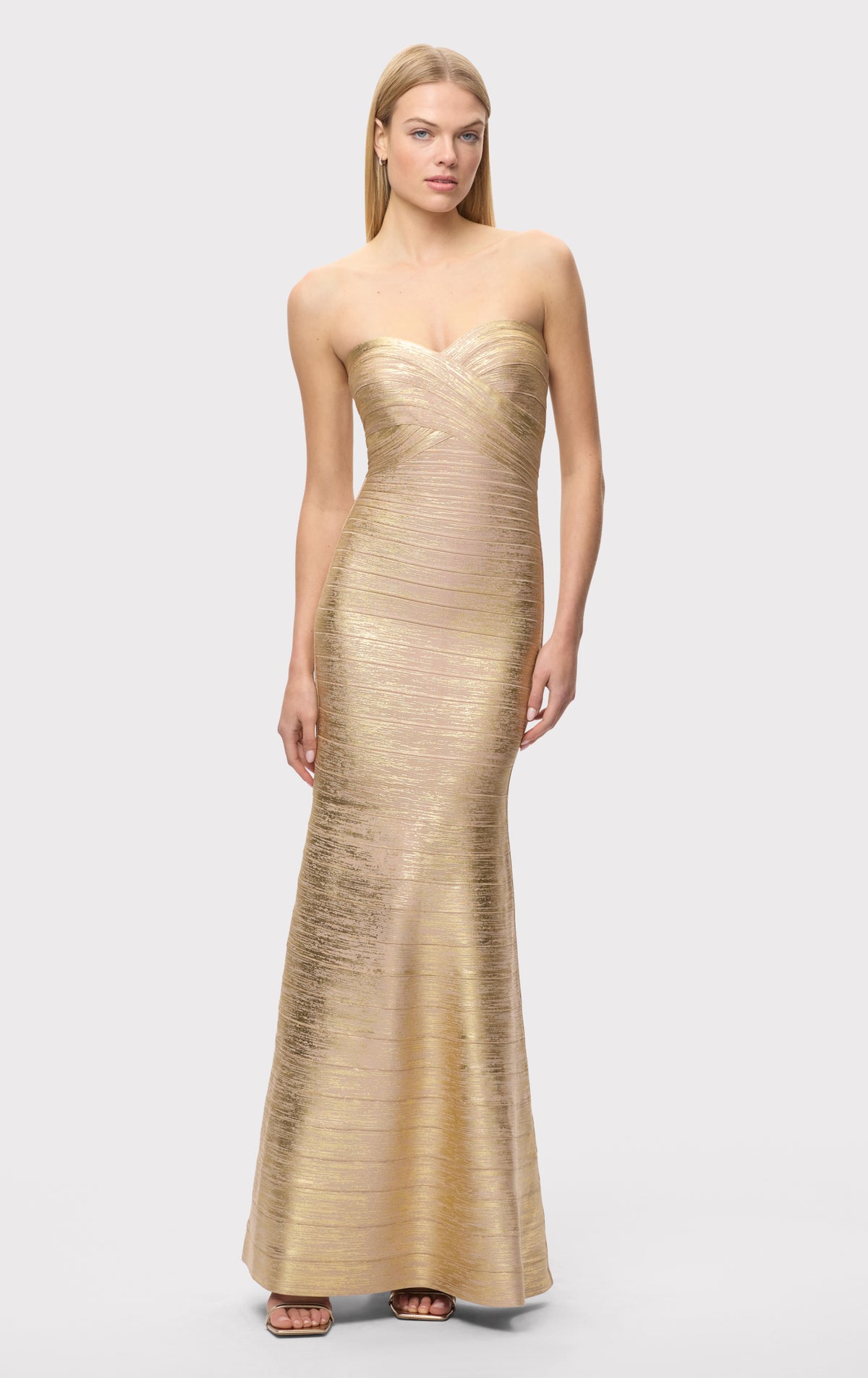 green emerald velvet dress The Metallic Alba Gown Silver Foil / M