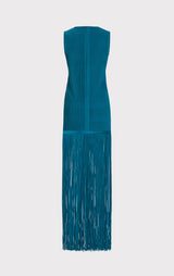 OTTOMAN SHADOW STRIPE FRINGE GOWN