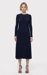 MATTE JERSEY MIDI DRESS WITH BANDAGE WAIST