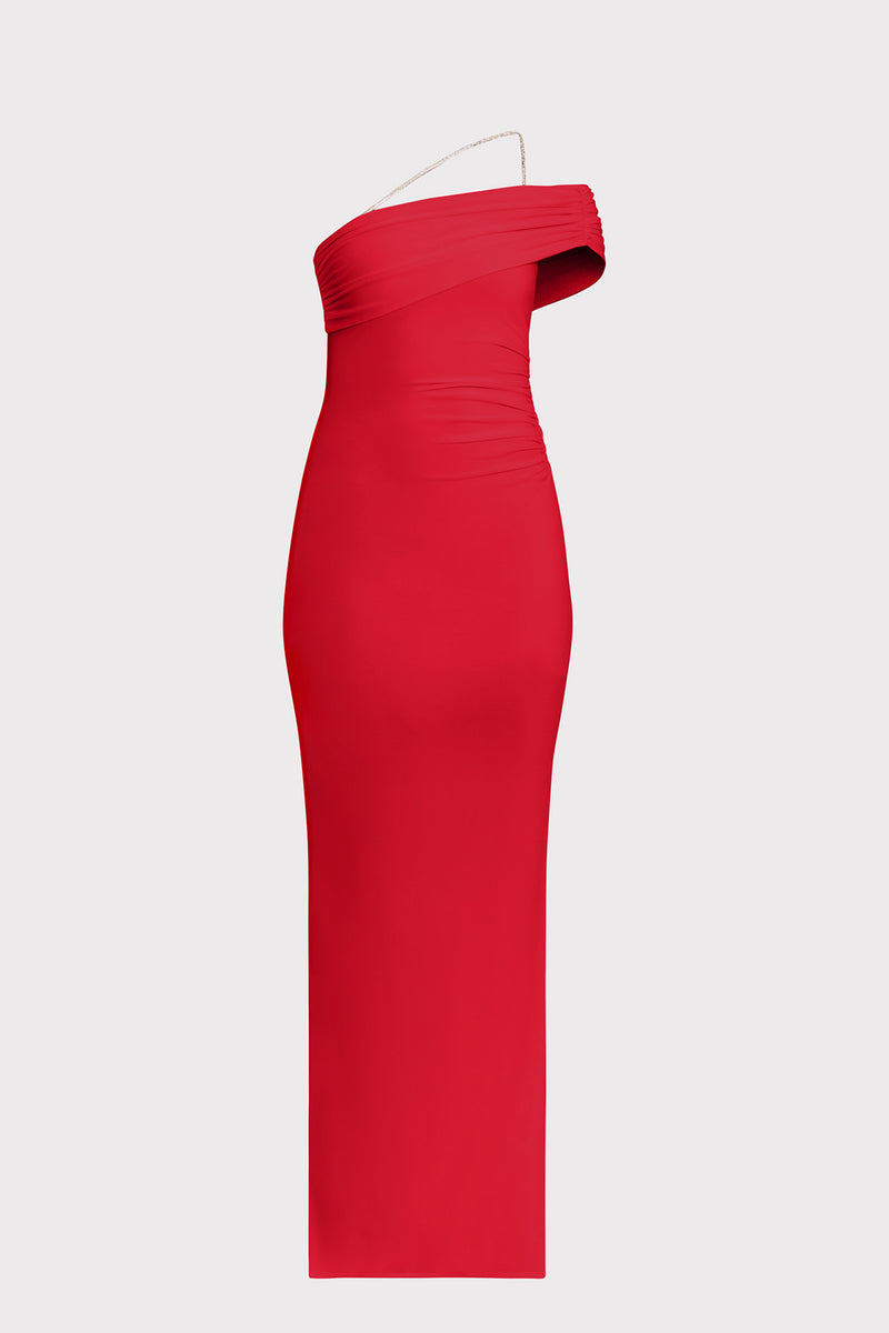 zara one shoulder red dress THE OLIVIA GOWN – HERVÉ LÉGER