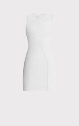 RUCHED MESH MINI DRESS