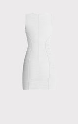 RUCHED MESH MINI DRESS