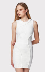 RUCHED MESH MINI DRESS