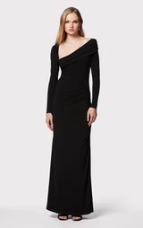 RUCHED JERSEY ASYMMETRIC GOWN