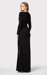 RUCHED JERSEY ASYMMETRIC GOWN