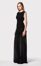 MILANO CORSET GOWN W/ SILK RUCHED CHIFFON