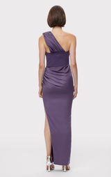 RUCHED WOVEN COMBO GOWN