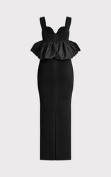 RUCHED NYLON PEPLUM GOWN