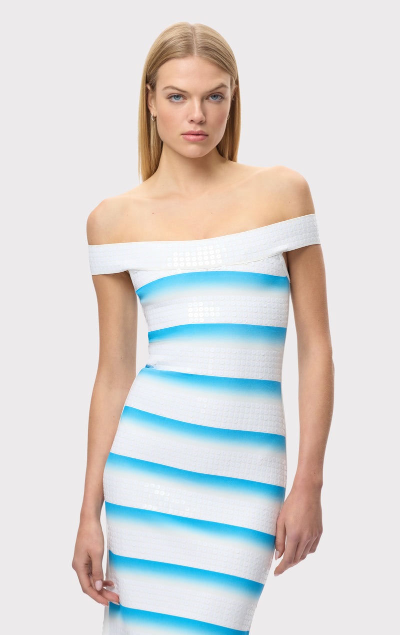 The Rina Gown - Sky Ombre, XXS, by Herve Leger The Rina Gown - Sky Ombre, XXS, by Herve Leger