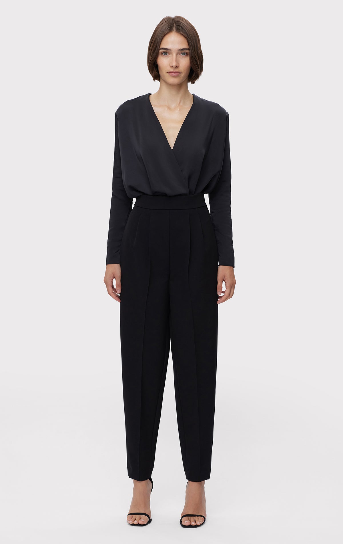 WRAP EFFECT L/S SATIN BODYSUIT – HERVÉ LÉGER