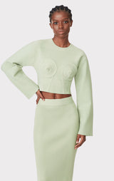 Milano Long Sleeve Bandage Top with Molded Cups