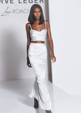 HERVÉ LÉGER X LAW ROACH Draped Asymmetrical Maxi Skirt