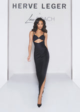 HERVÉ LÉGER X LAW ROACH Draped Cutout Gown