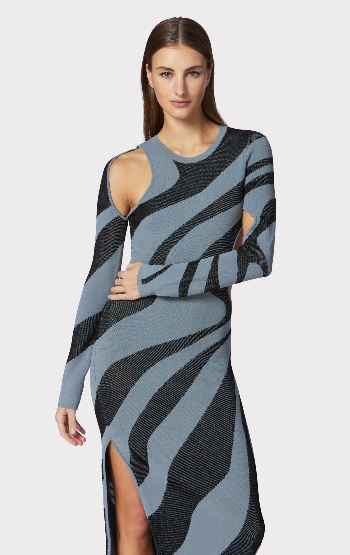 ABSTRACT JACQUARD GOWN – HERVÉ LÉGER