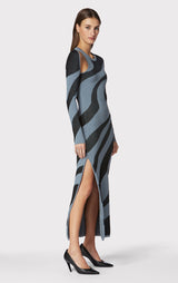 ABSTRACT JACQUARD GOWN