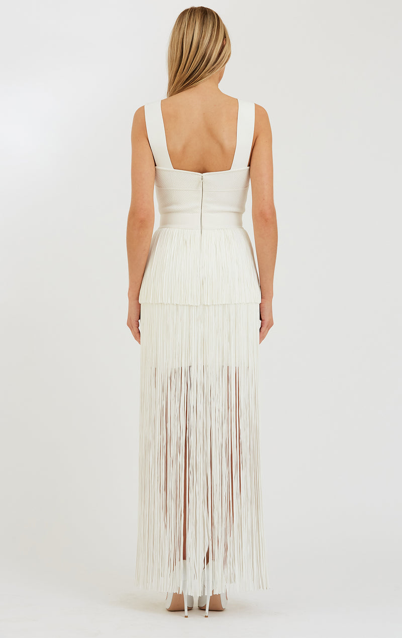 FRINGE OTTOMAN SWEETHEART GOWN