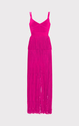 STRAPPY OTTOMAN FRINGE GOWN