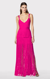 STRAPPY OTTOMAN FRINGE GOWN