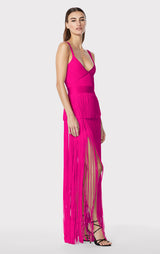 STRAPPY OTTOMAN FRINGE GOWN